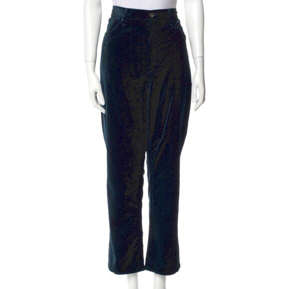 Agolde Deep Teal Green Soft Velvet High Rise Stovepipe Jeans Pants 30 - Picture 4 of 11